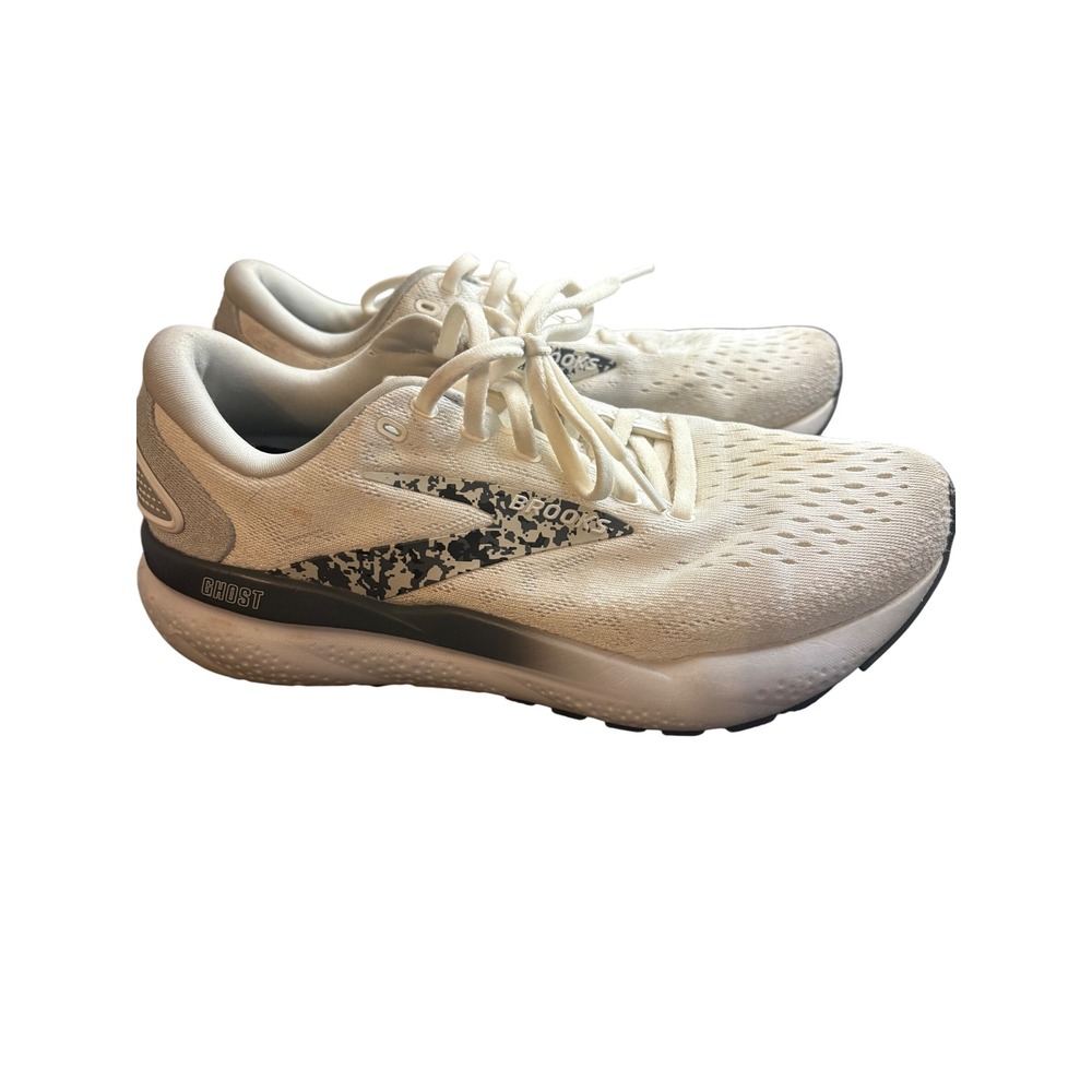 Brooks Ghost 15 Womens Running Shoes White Grey Camo 1204071B147 Size 8 Medium